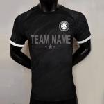 Twill/Plain Pattern Retro Soccer Jersey Black Thailand Quality Football Shirts for sale