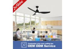 China 52 Black Design ABS Blades Ceiling Fan With Led Lighting And Remote supplier