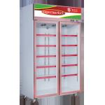 910L 220V 2 Door Glass Door Freezer Convenient Double Door Display Freezer for sale