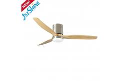 China 52 Inches Wooden Blades LED Lighting Ceiling Fan with Remote Control Switch Style supplier