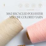 Cotton TC Recycle Polyester Yarn With Grs Certificate For Woven Label
