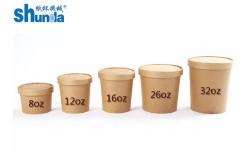 China Disposable Kraft Paper Cup Food Packaging Container With Lid Flexo Printing supplier