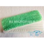 3 - 5 Micrometer Dust Microfiber Wet Mop Pads Green 100% Polyester for sale