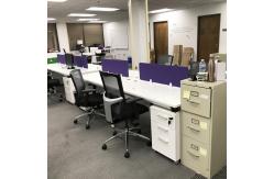 China Fashion Office Desk Partitions With Cabinets Veneer Finish Anti - Scratch supplier