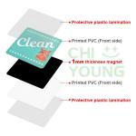 Square Double Sided Dishwasher Magnet clean dirty Target For Refrigerator