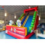 Commercial The Smurfs Inflatable Dry Slides Inflatable Bouncy Castle For Kids