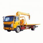 4 * 2 HOWO  5 Tons Road Rescue Trailer With 5 Tons Crane Wrecker With 5 Tons 4 Section Arm   Straight  Arm	 Crane Mounted Truck for sale