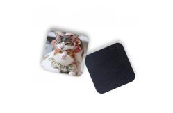 China 8 X 8cm Square Shape Red Fox Custom Printed Coasters supplier