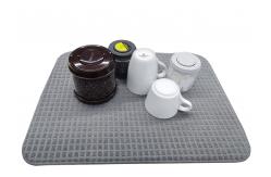 China Gray Polyester Microfiber Dish Drying Mat For Dining Table supplier
