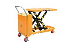 China Hand Push Scissor Trolley Semi Electric Hydraulic Small Scissor Lift Trolley supplier