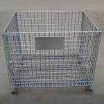 Galvanized Collapsible Steel Mesh Storage Cage , Foldable Wire Mesh Pallet Cage