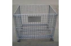 China Galvanized Collapsible Steel Mesh Storage Cage , Foldable Wire Mesh Pallet Cage supplier
