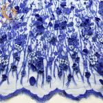20% Polyester Wedding Lace Fabrics Decoration Floral Embroidered Mesh Fabric for sale