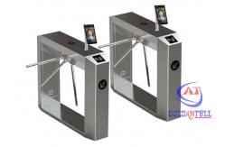 China RFID Reader Automated Security Gates 3 Arm Pedestrian Facial Scanner Waist High Turnstile supplier