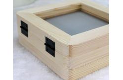 China 3 Vertical Wooden Photo Frames Solid Wooden Baby Hand And Footprint Keepsake Kit supplier
