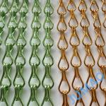 Customizable Metal Chain Link Curtains In Gold And Green Aesthetic Integration