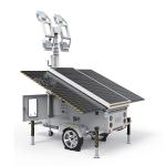CCTV Solar Powered Lighting Towers With Custom Rotating Lamp 4*50W 4*150W for sale