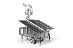 China CCTV Solar Powered Lighting Towers With Custom Rotating Lamp 4*50W 4*150W supplier