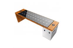 China 304SS Smart Solar Bench Begonia Wood Solar Powered Charging Benches supplier