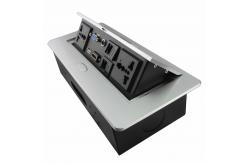China Desktop Pop Up Electrical Sockets , 3.5 Audio Pop Up Desk Outlet Multimedia supplier