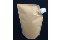 China Biodegradable Foil Custom Printed Stand Up Pouches Waterproof Liquid Kraft Paper Spout Pouch supplier