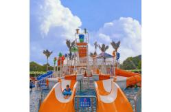 China Large Spiral Pool Slide Fiberglass Spiral Waterslide Multi Slide Combination supplier