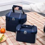 Outdoor Polyester Insulated Lunch Bag With Double Zippers for sale