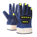 Premium Blue Nitrile Fully Coated Chemical Resistance TPR Gloves TPR Reinforcement Enhanced Safety for sale