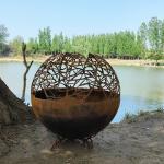 80cm Rusted Steel Fire Pit Outdoor Metal For Patio for sale