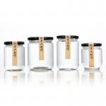 180ml / 280ml Honey Clear Mason Jars , Durable Metal Lid Empty Jam Jars