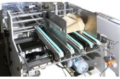 China Semi Auto Square Bottom Handbag Glue Machine With Cold Glue Dispensing supplier