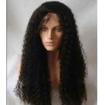 Black Long Natural Wave 18 remy human hair full lace wigs Tangle Free for sale