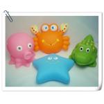 Custom Soft Plastic Rubber Bath Toys Sea Animal Shaped Phthalate Free PVC for sale