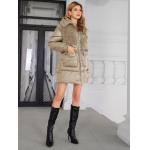 Machine Washable Thermal Cashmere Lady Jacket Without Real Fox Fur for sale