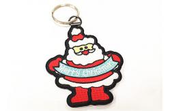 China Cute Intricate Embroidered Fabric Keychain Durable Embroidered Key Rings supplier