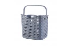 China Beige 38x28x35cm Plastic Laundry Basket With Handles Eco Friendly supplier