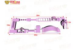 China Sport Parks Inflatable Water Obstacles Pink 10m With Fun Challange supplier
