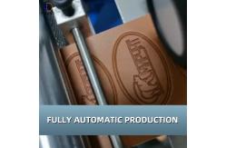 China PLC Automatic Heat Transfer Machine PU Leather Label Embossing Machinery supplier
