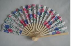 China 21cm Folding Hand Fans / Foldable Fan With Print Silk Fabric supplier