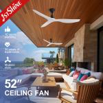 Energy-saving 6-speed choice No Light Ceiling Fan with DC Motor and 3 Blades for sale