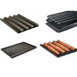 RK Bakeware China Nonstick Aluminum Baguette Baking Trays Perforated French Bread Baking Pan for sale