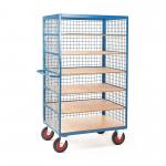 500KGS 6 Shelving Carts On Wheels Heavy Duty Shelf Trolley Metal Fab for sale