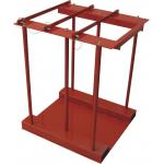 Industrial Strength 6 Gas Cylinder Caddy Welding Bottle Rack With Hinged Retain Bar for sale