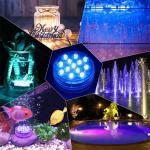 Color Changing Remote Control Submersible LED Lights With Magnet Suction Cups Pond Fountain Pool for sale