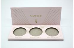 China Magnet Closure Empty Blush Palette 36mm 3 Pan Palette For Cosmetics supplier