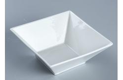 China 4 inch 5 inch Embossed Square Odorless Ceramic Bowl Set supplier