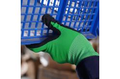 China 13 Gauge Polyester Black Crinkle Latex Work Gloves Enhanced Durability and Grip supplier