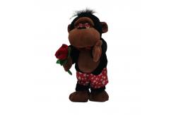 China Valentines Day Plush Toys Singing Dancing Twisting Gorilla With A Rose supplier