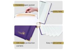 China Weekly Planner 2023-2023 Purple With Hourly Schedule And Monthly Tabs supplier