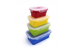 China Collapsible Silicone Children Bento Box With Plastic Lid supplier